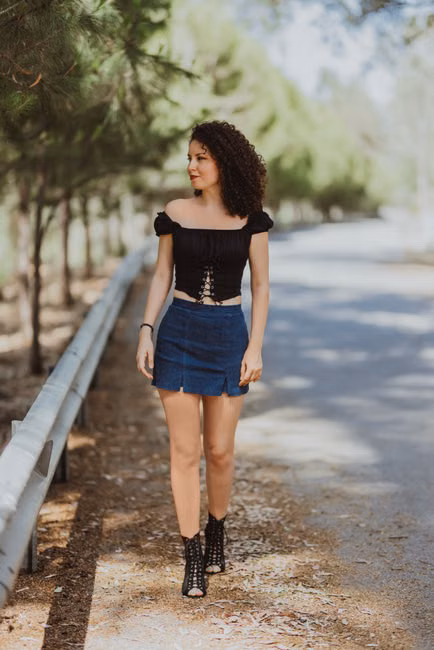 Saia Jeans Curta